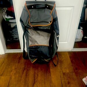 Sturdy Gray and Orange Duffel Bag for Travel